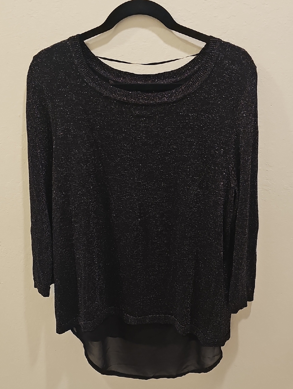 Black Knit High-Low Sweater Top